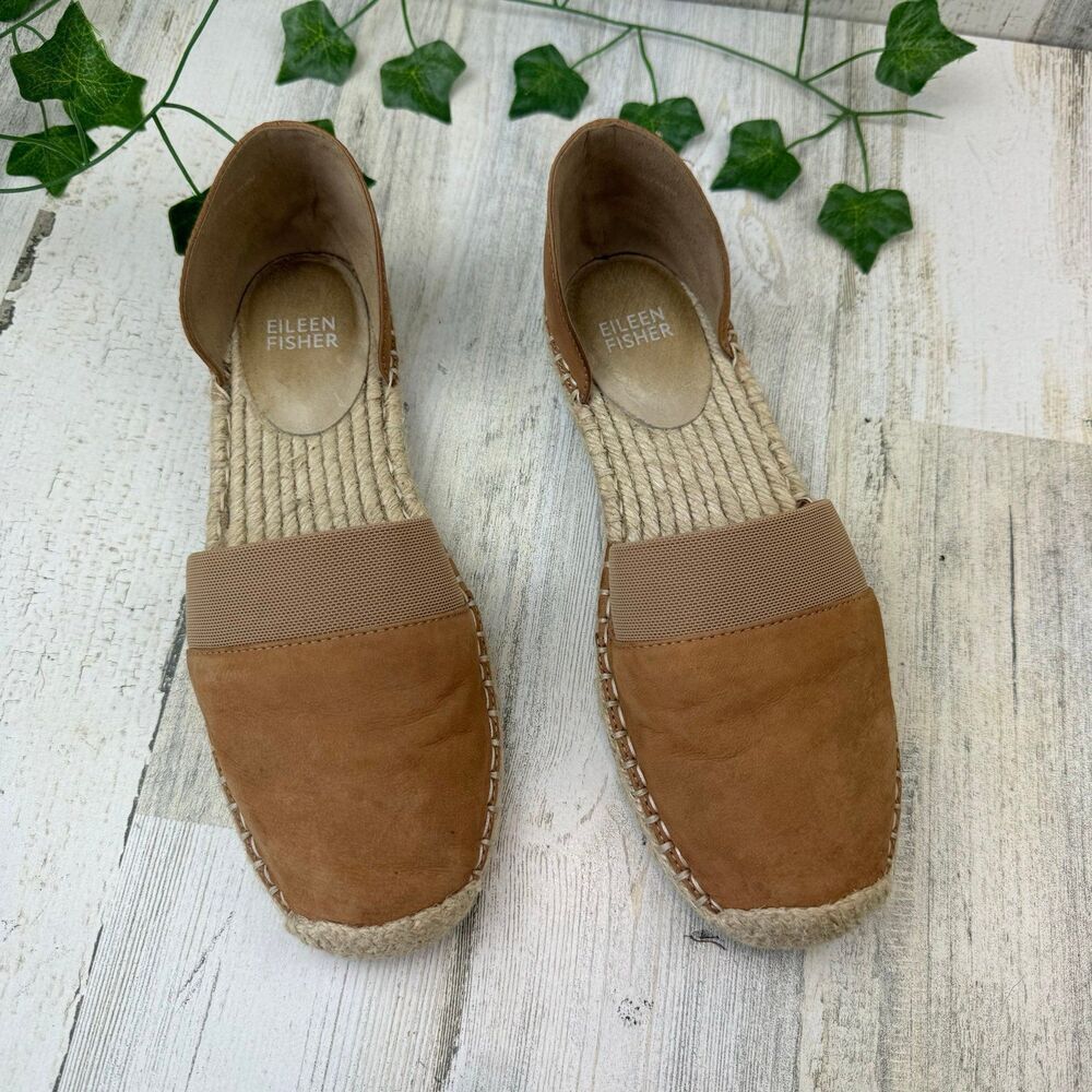 Eileen Fisher Lady Nubuck d'Orsay Espadrille size 6.5